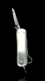 Vintage Pocket Knife Key Ring. Early 19th Century. Mother of Pearl and Sterling Silver