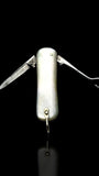 Vintage Pocket Knife Key Ring. Early 19th Century. Mother of Pearl and Sterling Silver