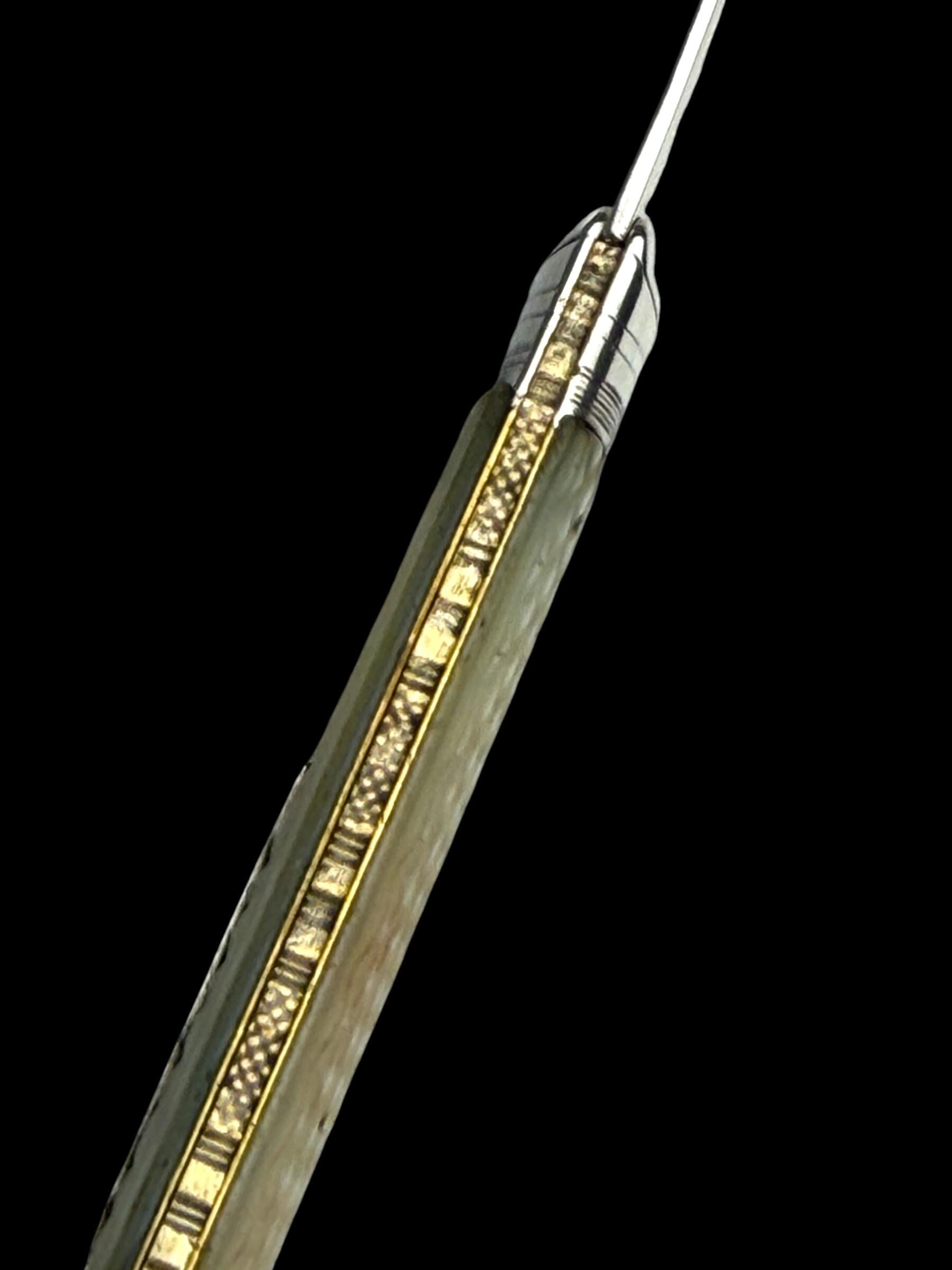 Antique Mother of Pearl Sterling Silver Pocket Knife: 19th Century, George Unite, England.