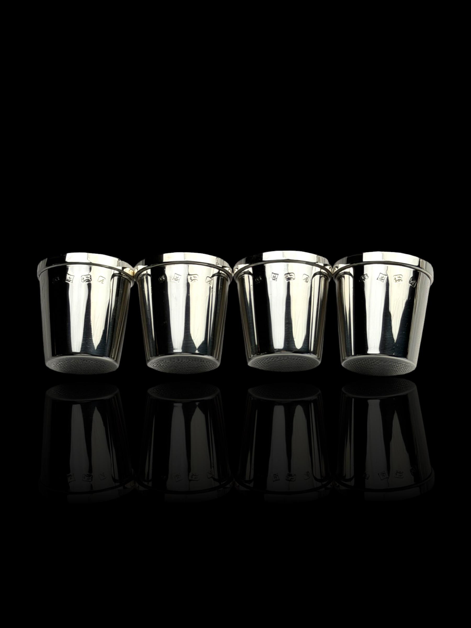 Solid Sterling Silver Shot Glasses, 1975
