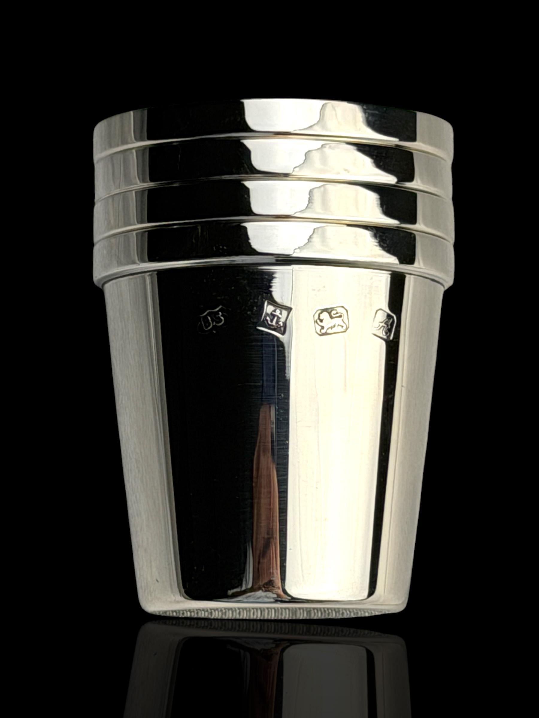 Solid Sterling Silver Shot Glasses, 1975