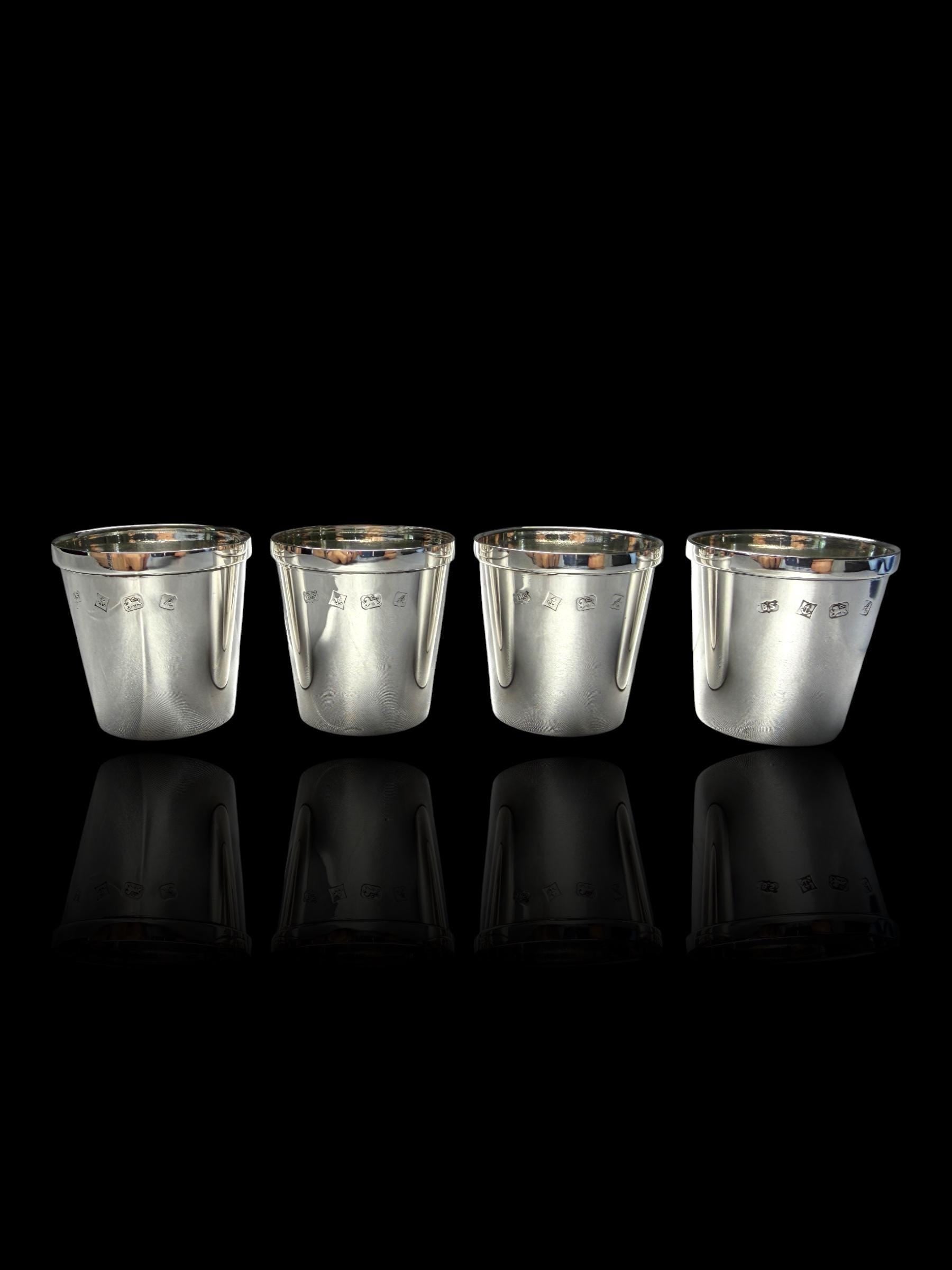Solid Sterling Silver Shot Glasses, 1975