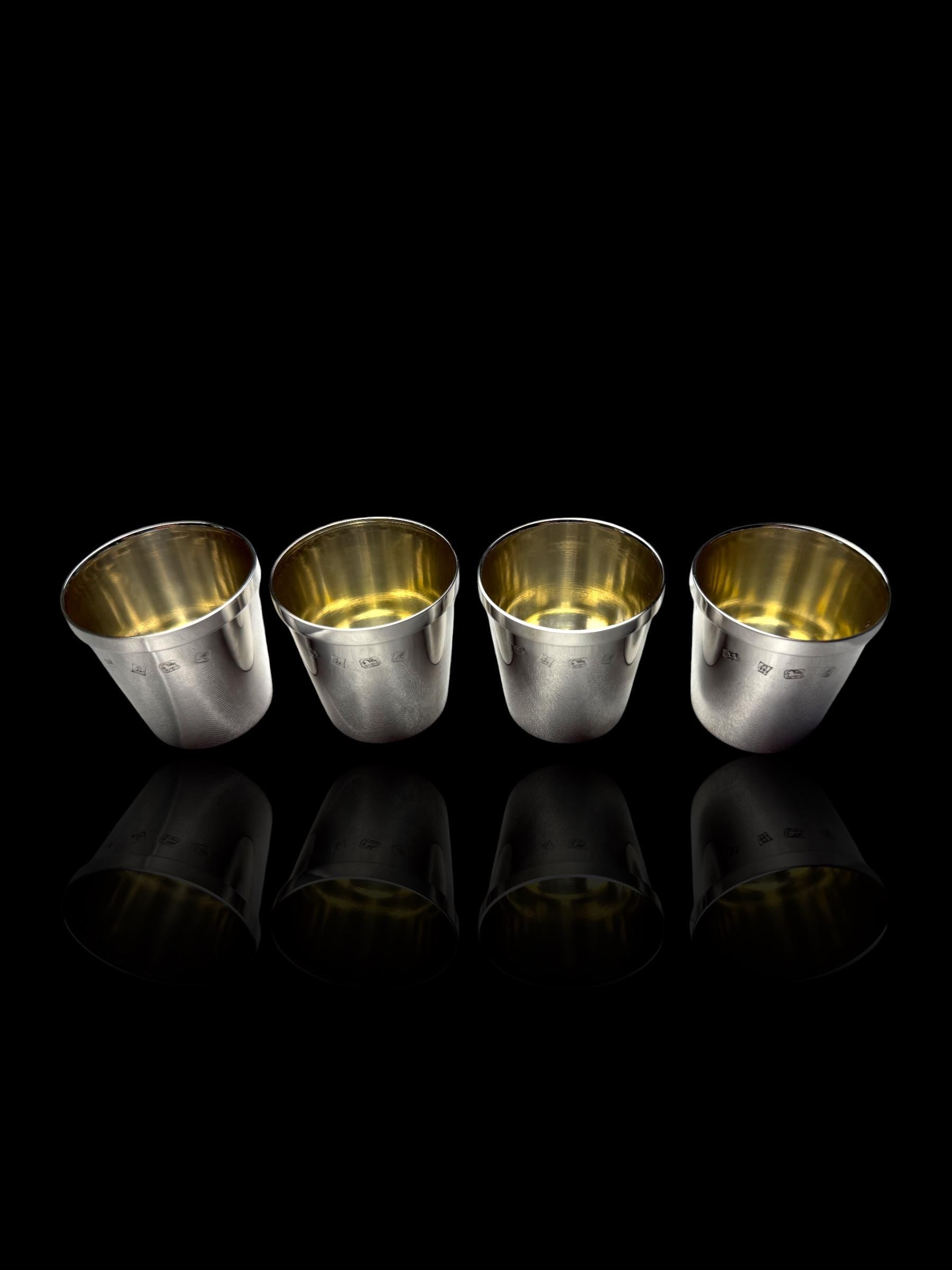 Solid Sterling Silver Shot Glasses, 1975