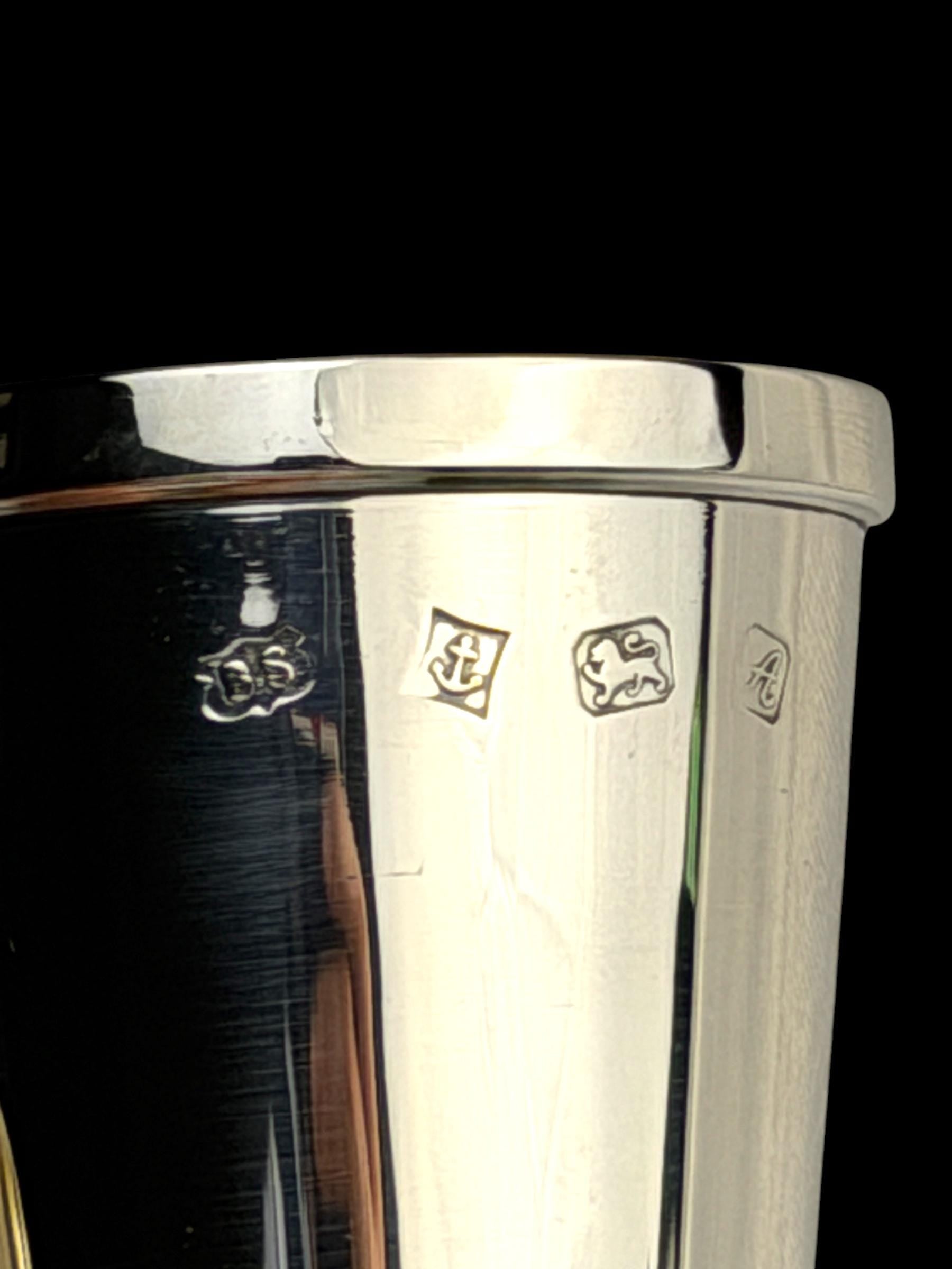 Solid Sterling Silver Shot Glasses, 1975