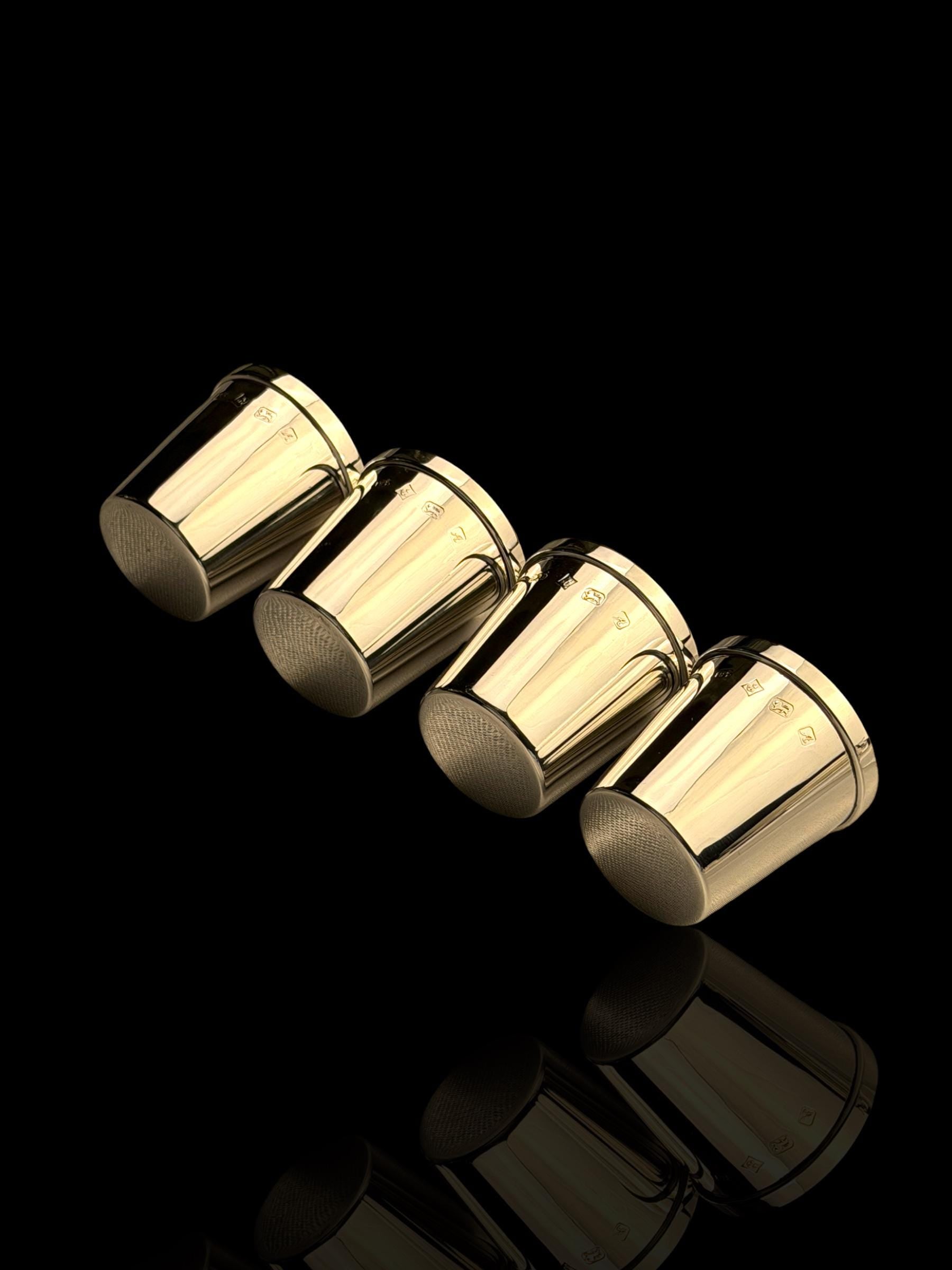 Solid Sterling Silver Shot Glasses, 1975