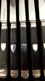 Antique French Ebony and Silver Knife Set. Circa 1830-50. Cased.
