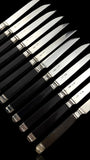 Antique French Ebony and Silver Knife Set. Circa 1830-50. Cased.