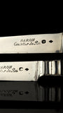 Antique French Ebony and Silver Knife Set. Circa 1830-50. Cased.