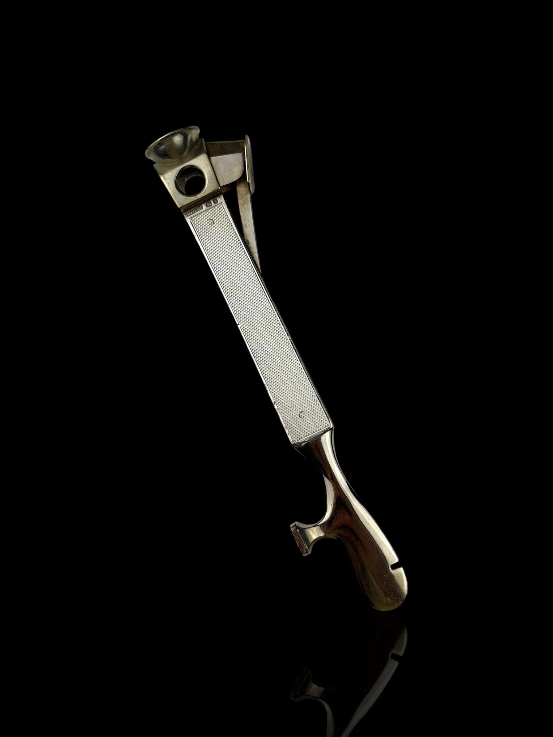 Cigar Cutter. Sterling Silver. England. Cased.