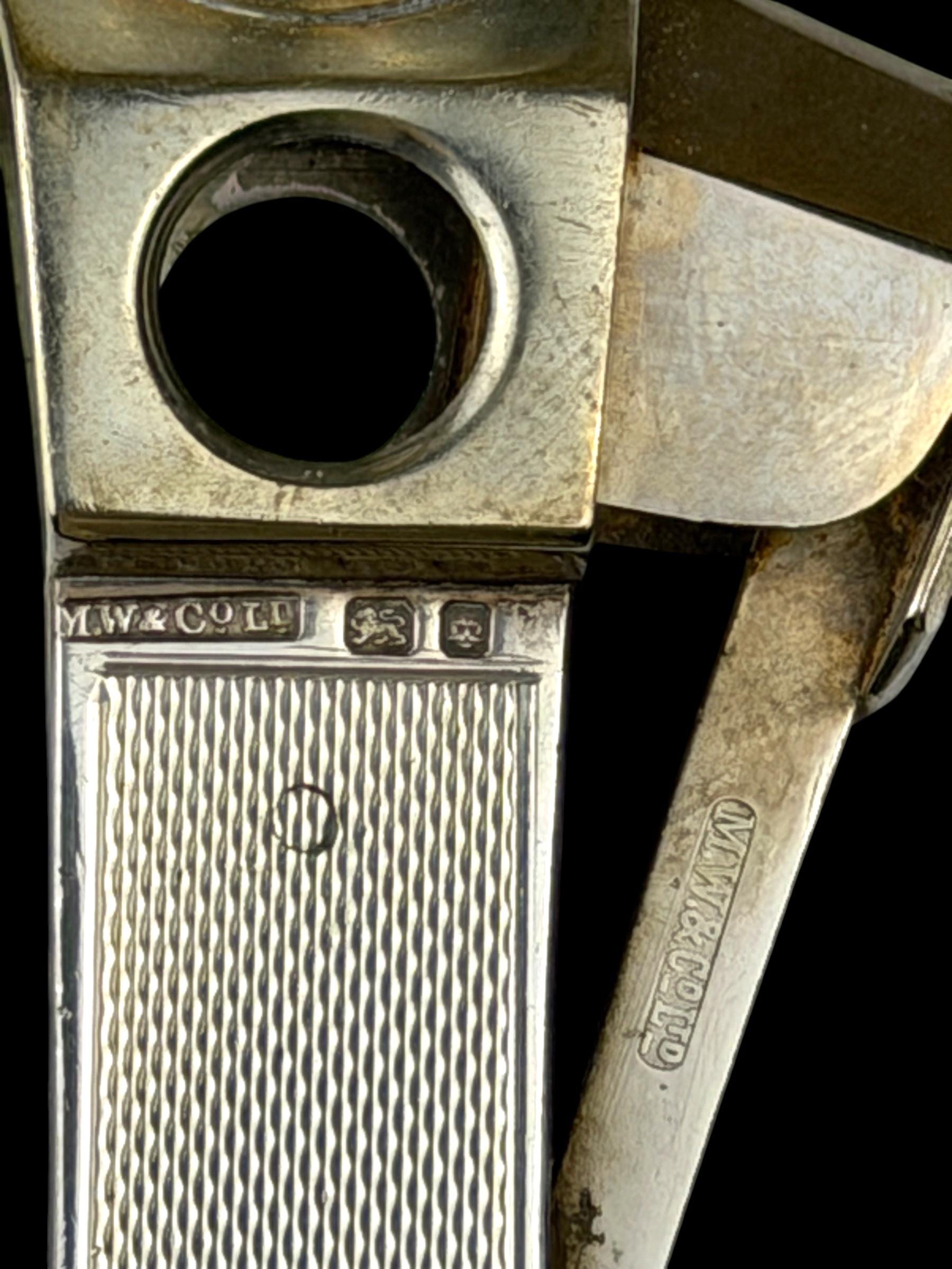 Cigar Cutter. Sterling Silver. England. Cased.