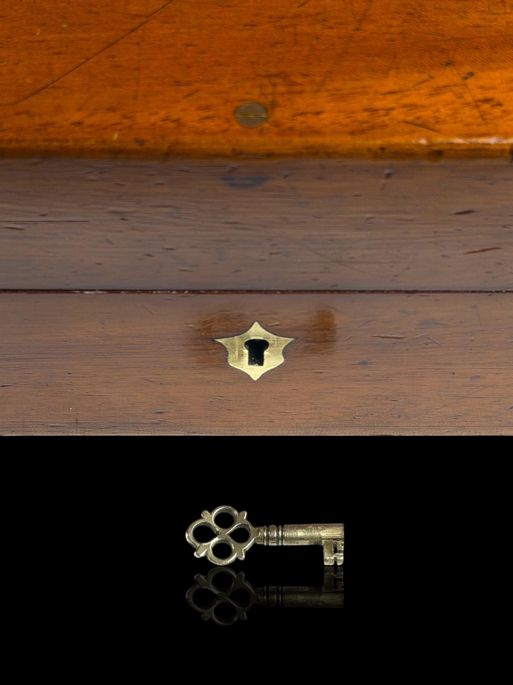 Antique Mahogany Shotgun Cartridge Case with Key - 84 Shell Capacity.