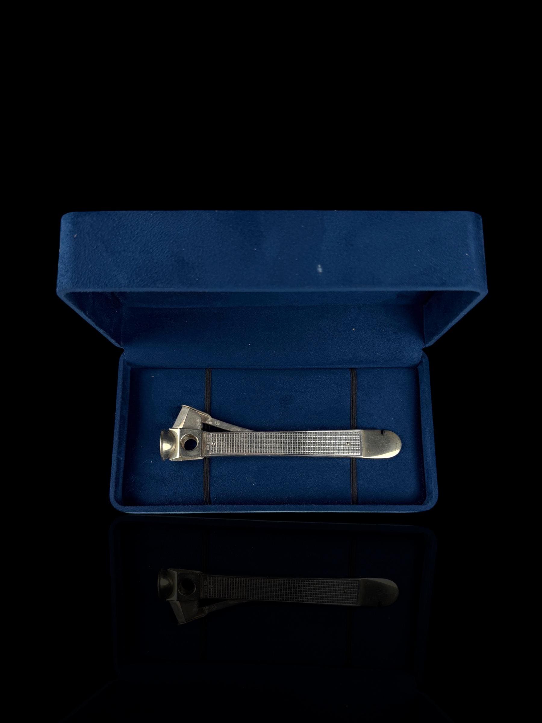 Cigar Cutter. Sterling Silver. England. Cased.