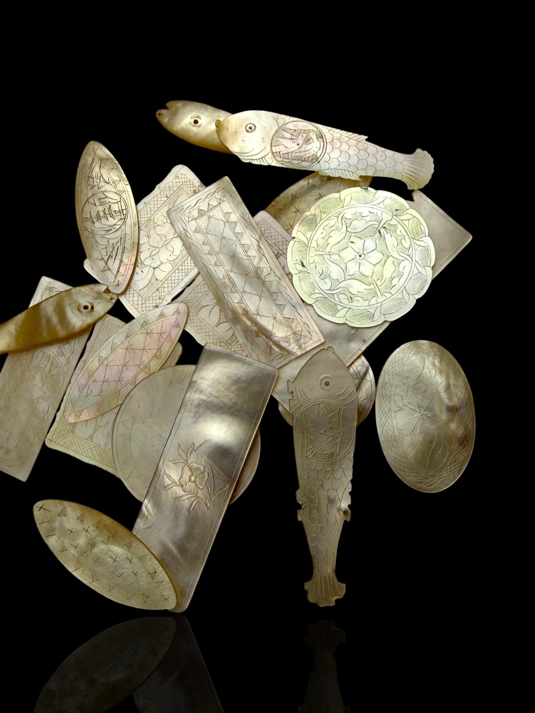 Antique Mother of Pearl Gaming Counters. 18th-19th Century.