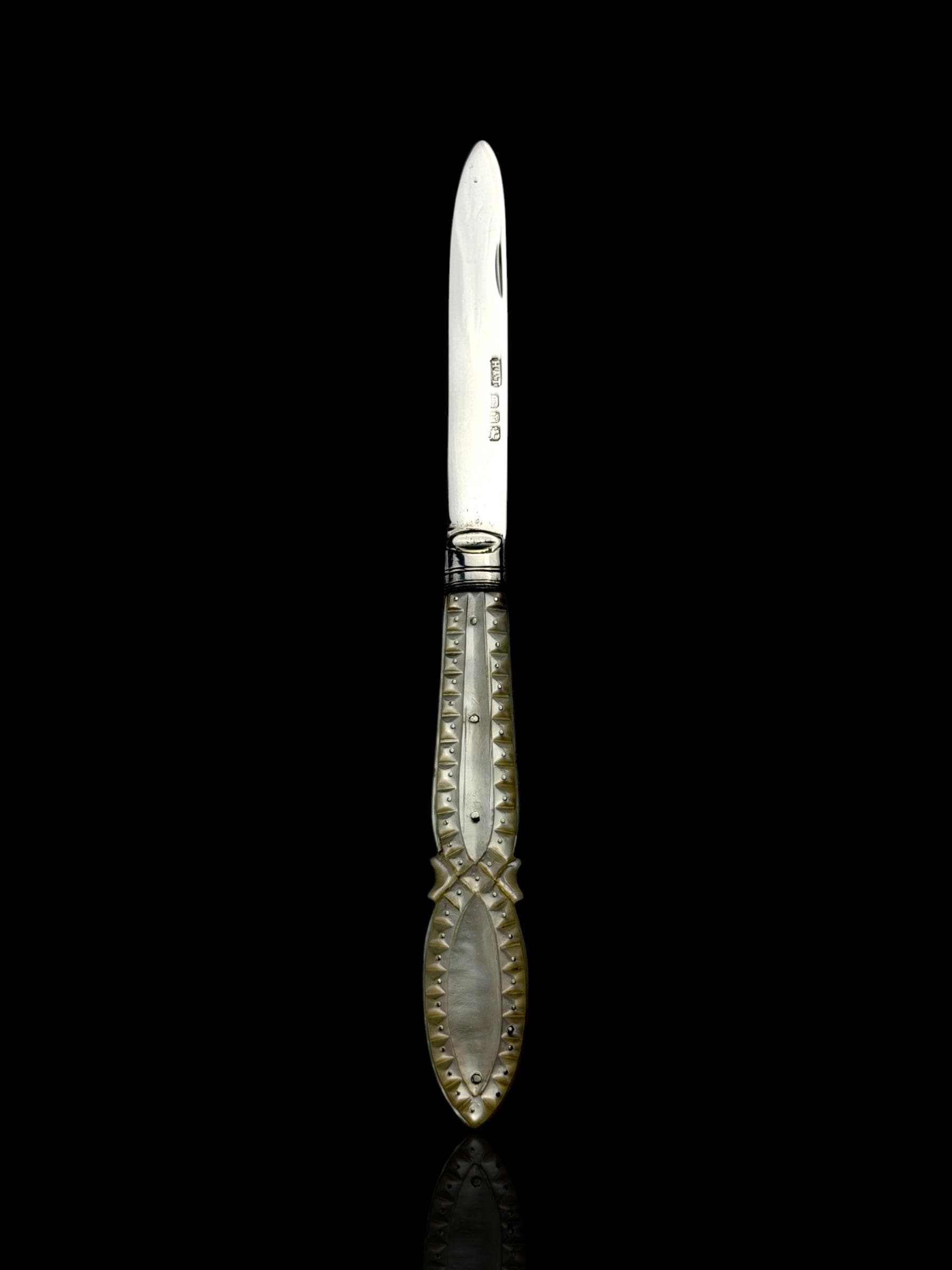 Antique Pocket Knife. 1891, Mother of Pearl and Sterling Silver.