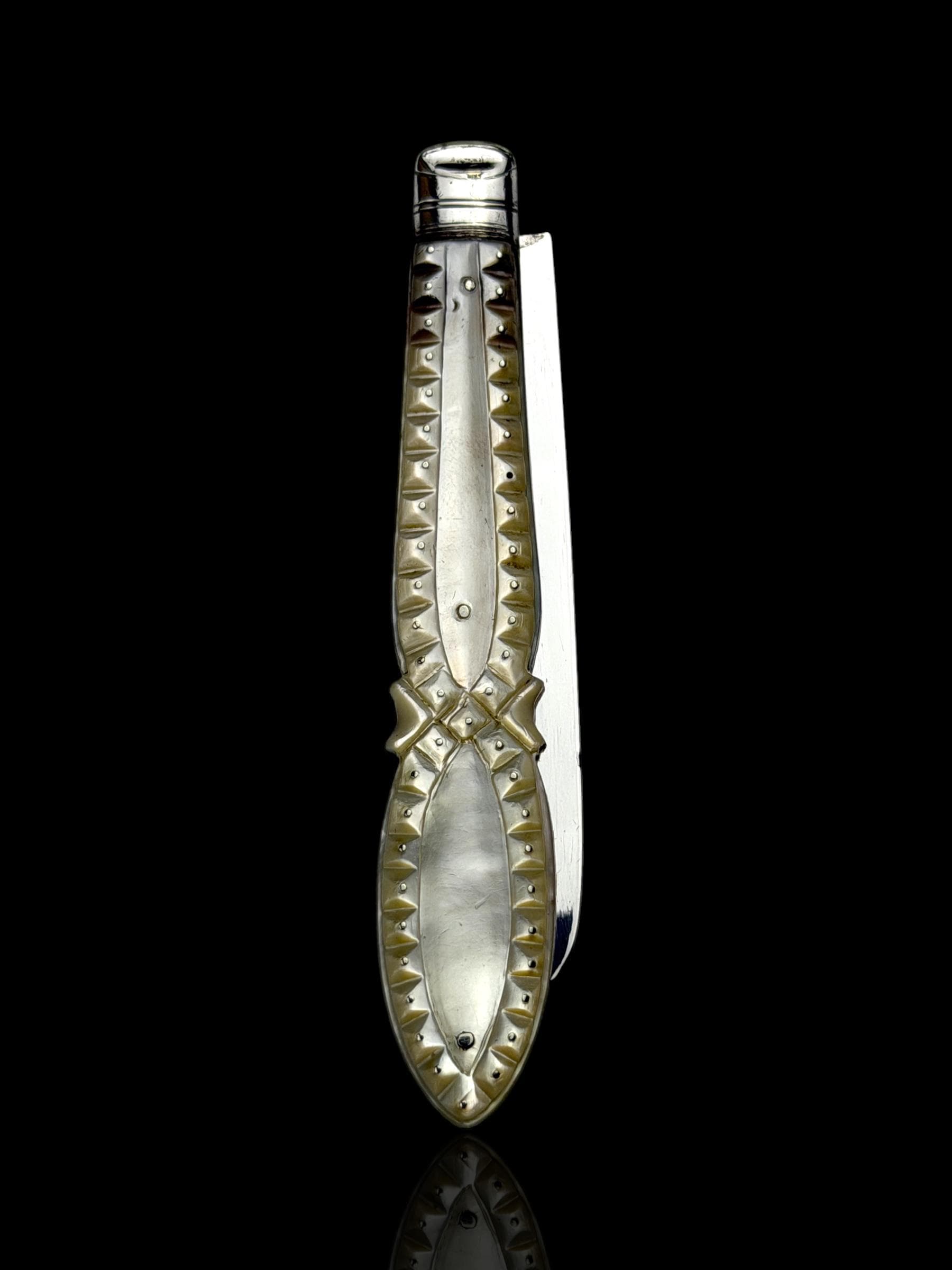 Antique Pocket Knife. 1891, Mother of Pearl and Sterling Silver.