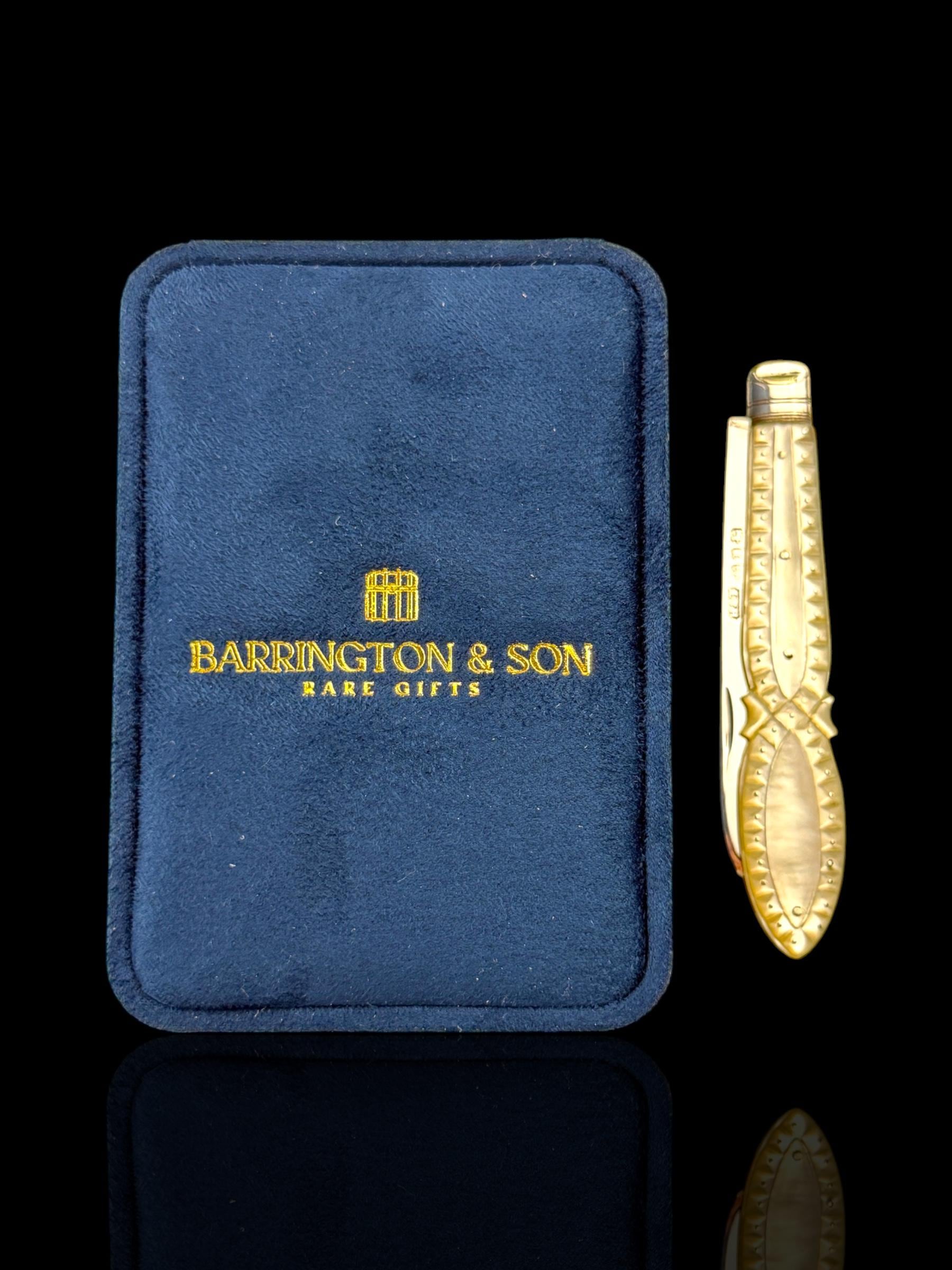 Antique Pocket Knife. 1891, Mother of Pearl and Sterling Silver.