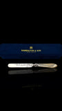 Antique Letter Opener or Butter Knife. 1867, Sterling Silver and MOther of Pearl. Cased.