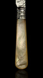 Antique Letter Opener or Butter Knife. 1902, Mother of Pearl and Sterling Silver. Cased.