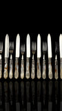 Cutlery Set. Mother of Pearl and Silver Plate. Circa 1900.