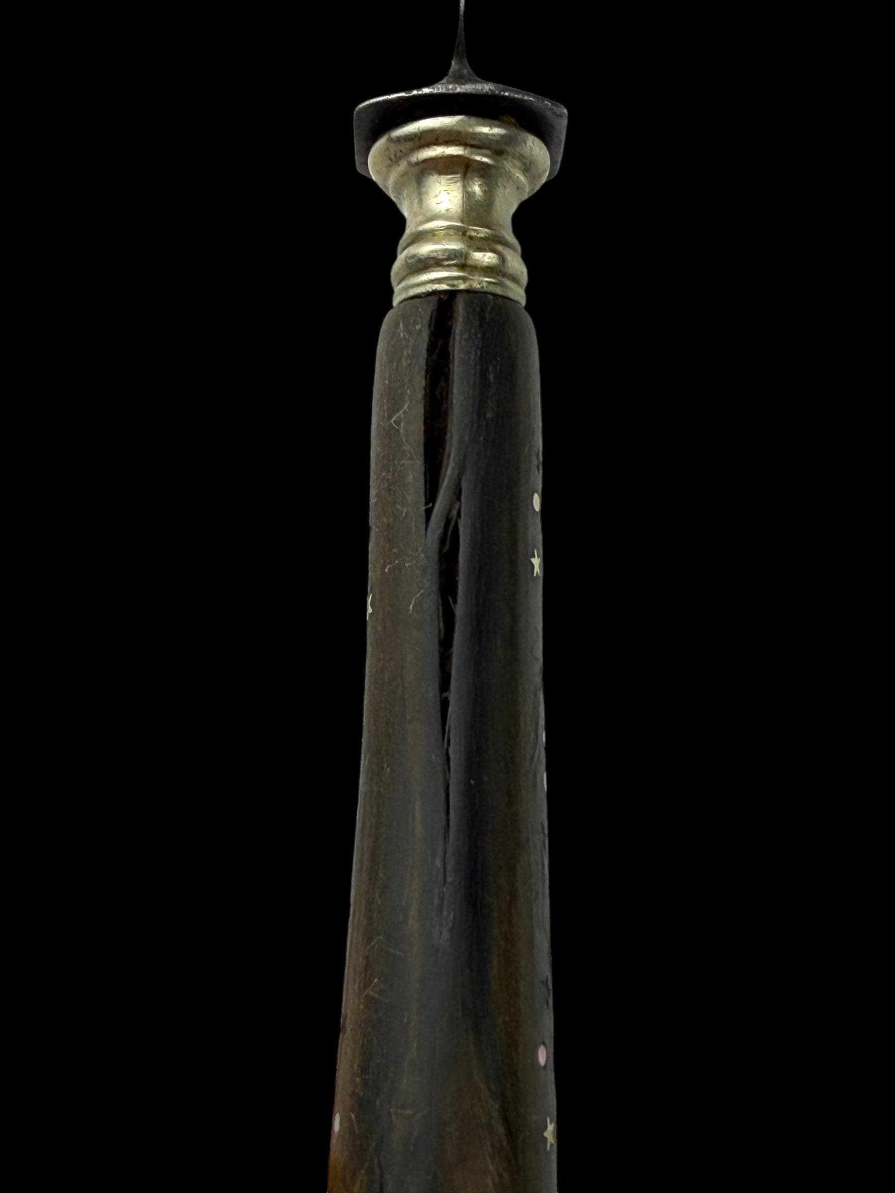 Antique French Ebony Knife Set. Ebony and Silver Plate. France, cira 1880-1910