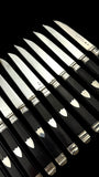 Antique French Ebony and Silver Knife Set. Circa 1830-50. Cased.