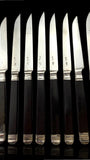 Antique French Ebony and Silver Knife Set. Circa 1830-50. Cased.