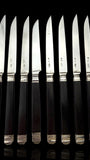 Antique French Ebony and Silver Knife Set. Circa 1830-50. Cased.