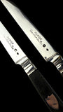 Antique French Ebony and Silver Knife Set. Circa 1830-50. Cased.