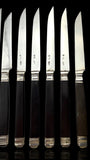 Antique French Ebony and Silver Knife Set. Circa 1830-50. Cased.