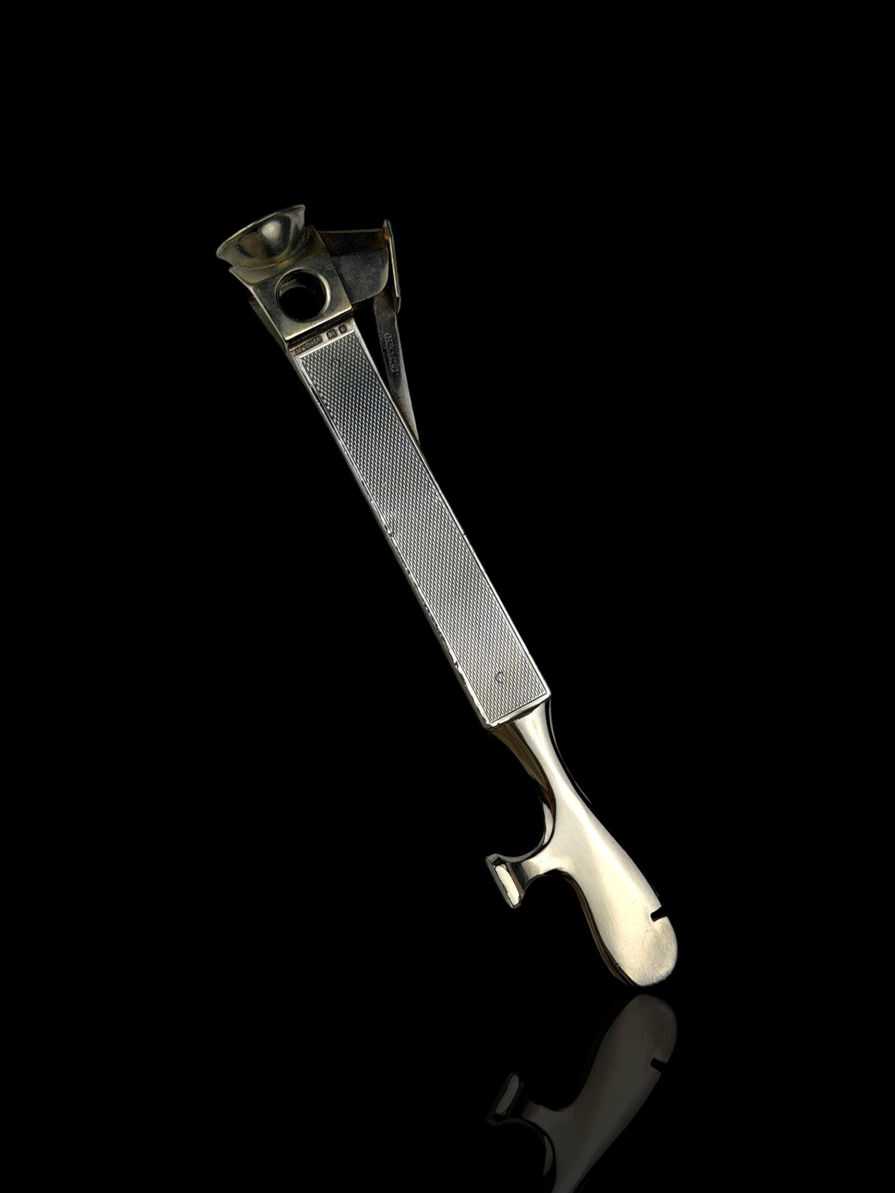 Cigar Cutter. Sterling Silver. England. Cased.
