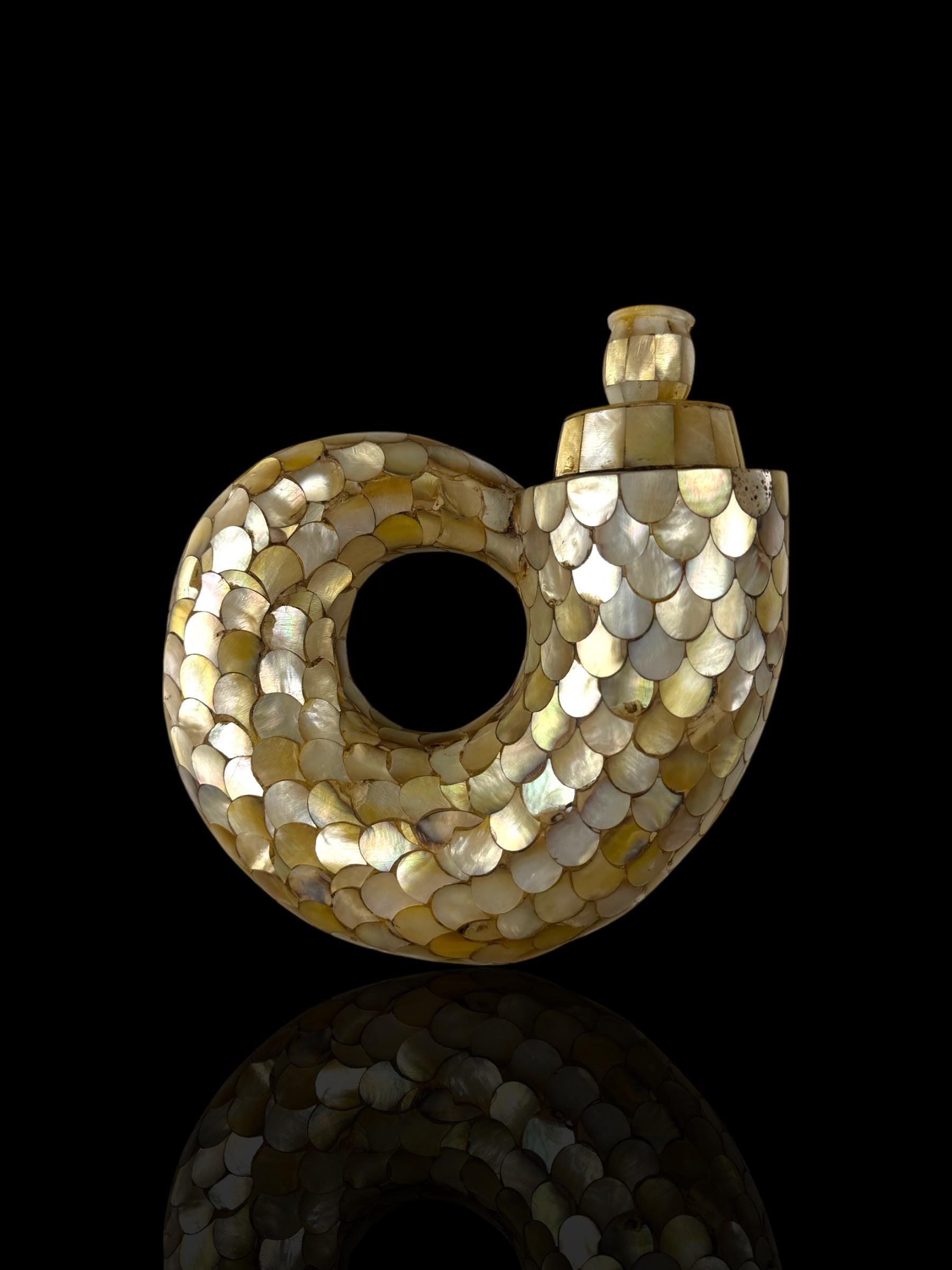 Powder Flask. Mother of Pearl.