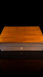 Antique Mahogany Shotgun Cartridge Case with Key - 84 Shell Capacity.