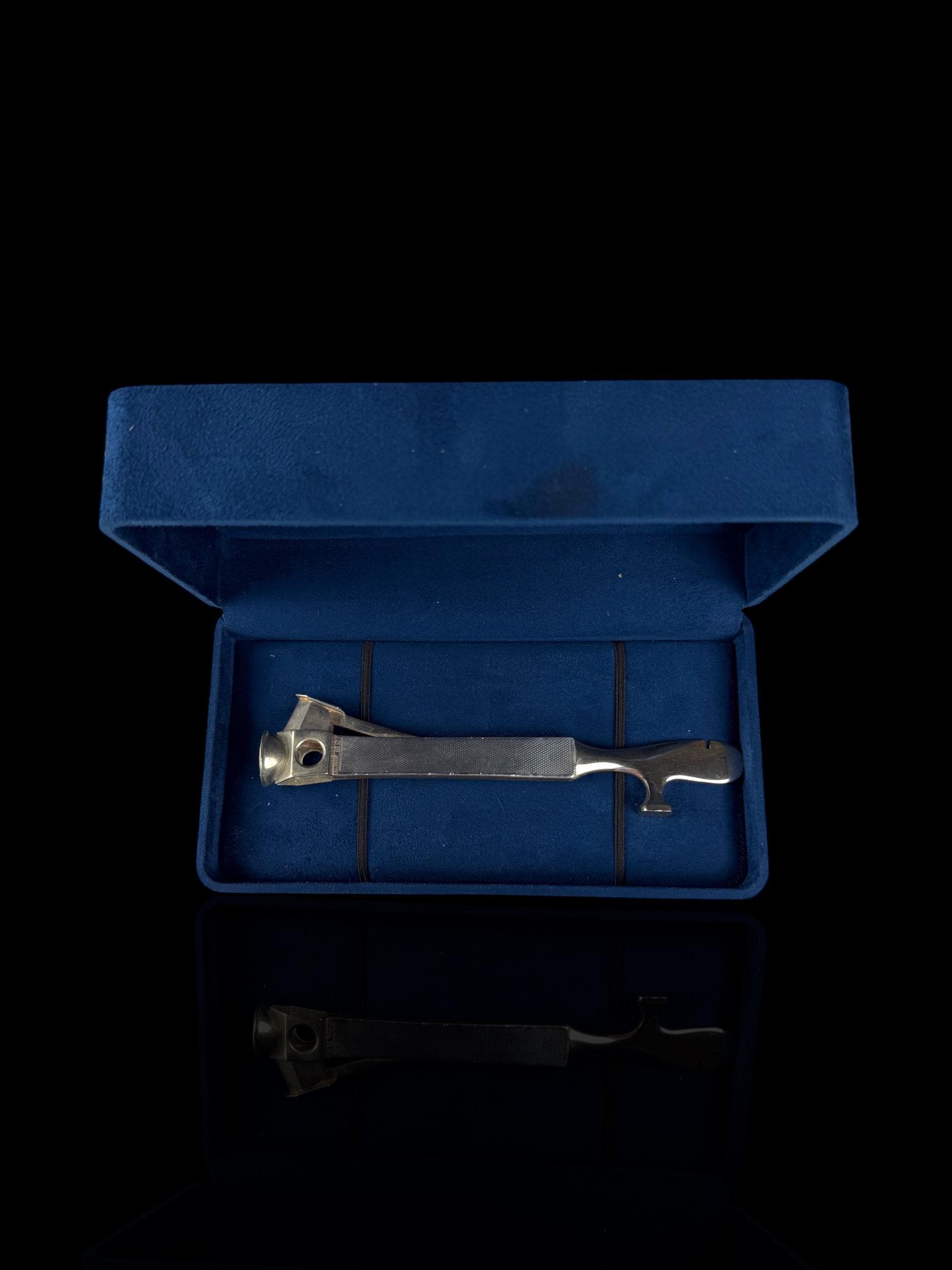 Cigar Cutter. Sterling Silver. England. Cased.