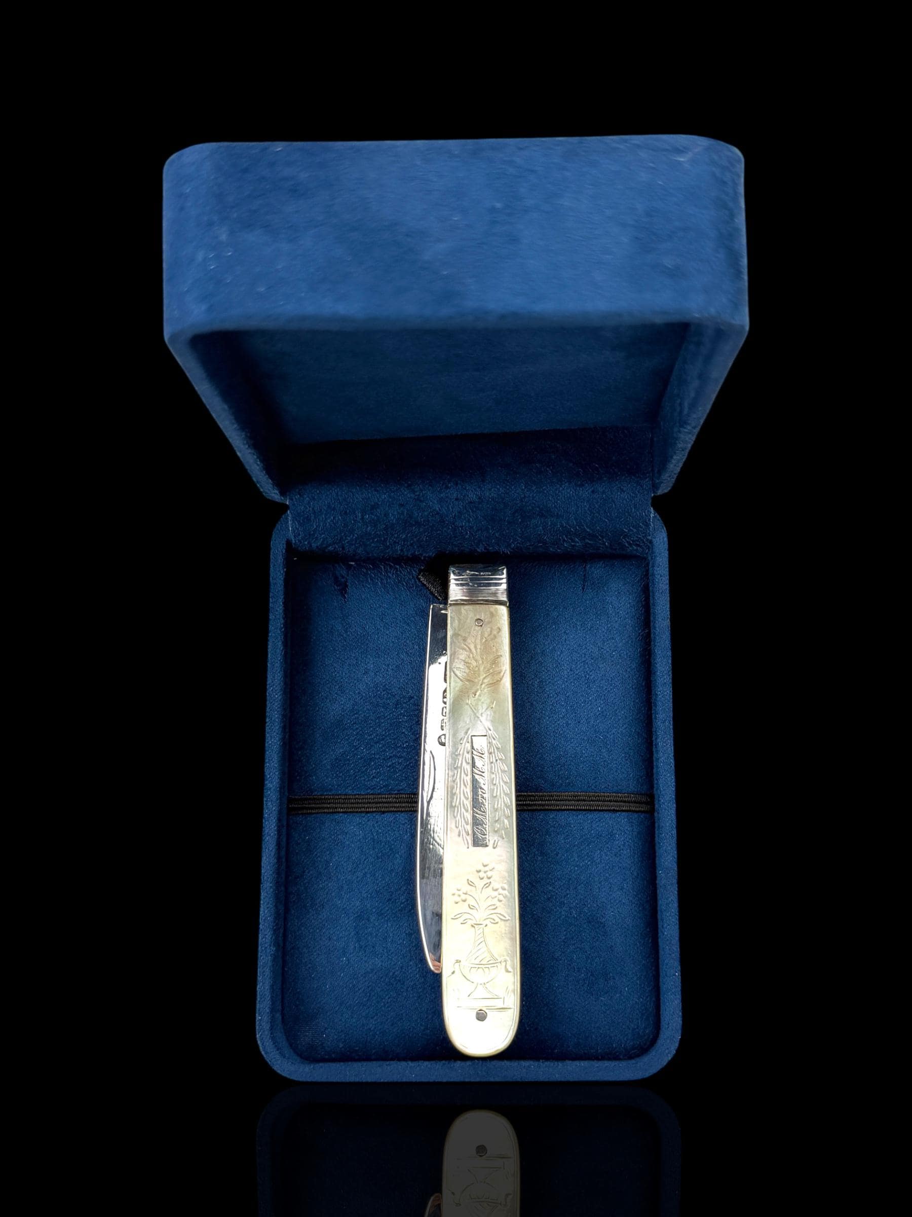 Antique Pocket Knife. 1843, Mother of Pearl and Sterling Silver.