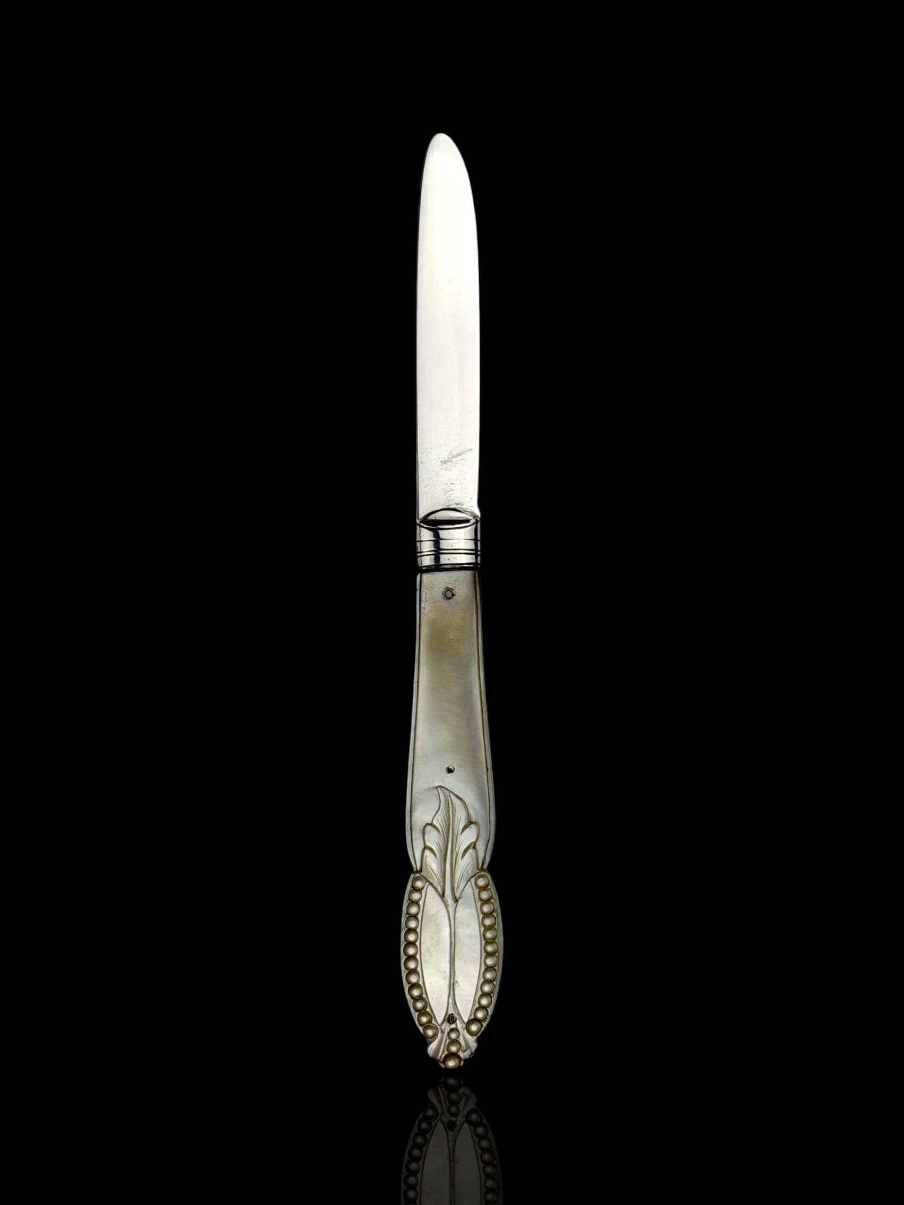 Antique Pocket Knife. 1872, Mother of Pearl and Sterling Silver.