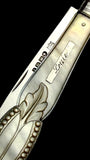 Antique Pocket Knife. 1872, Mother of Pearl and Sterling Silver.