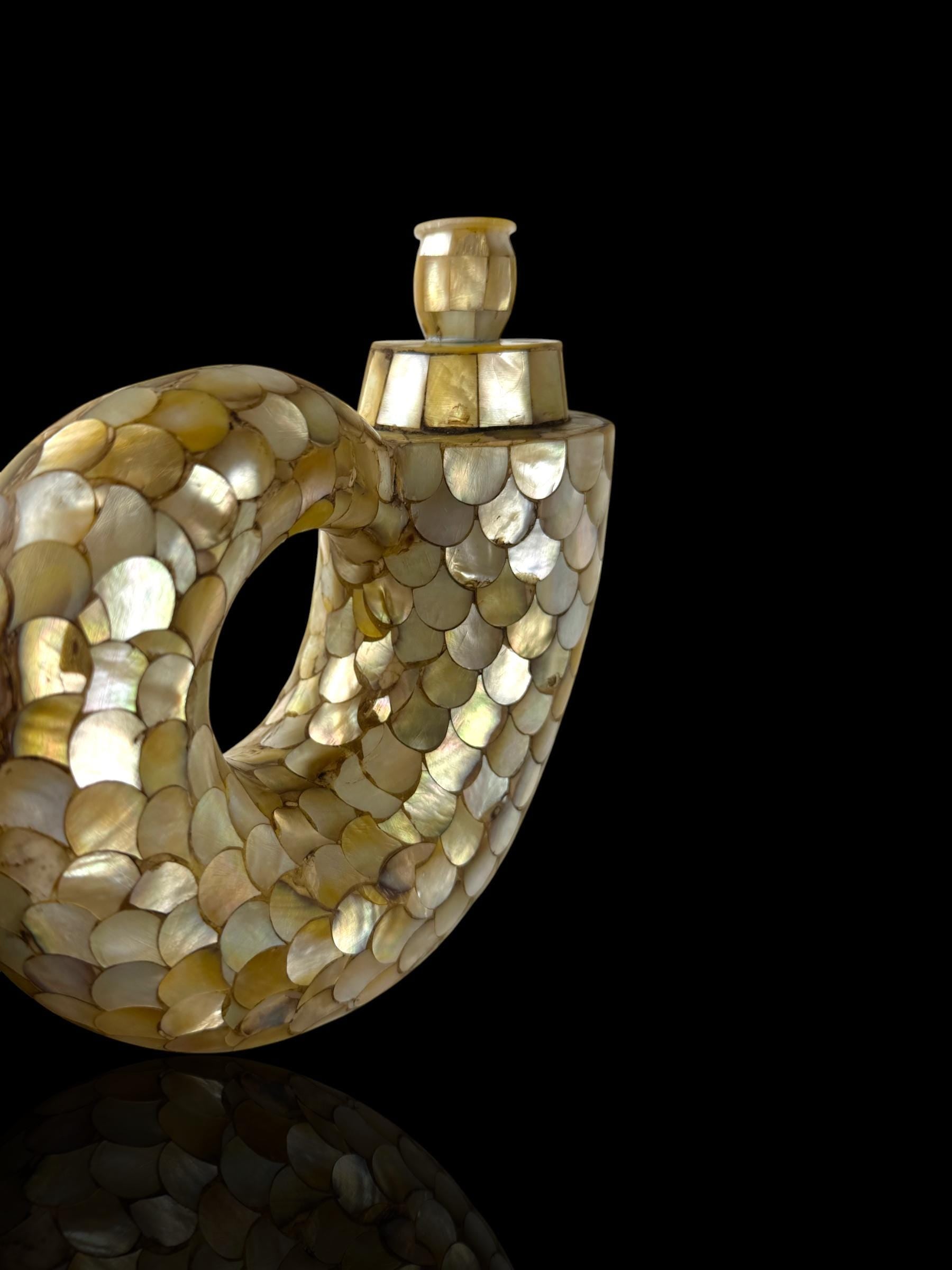 Powder Flask. Mother of Pearl.