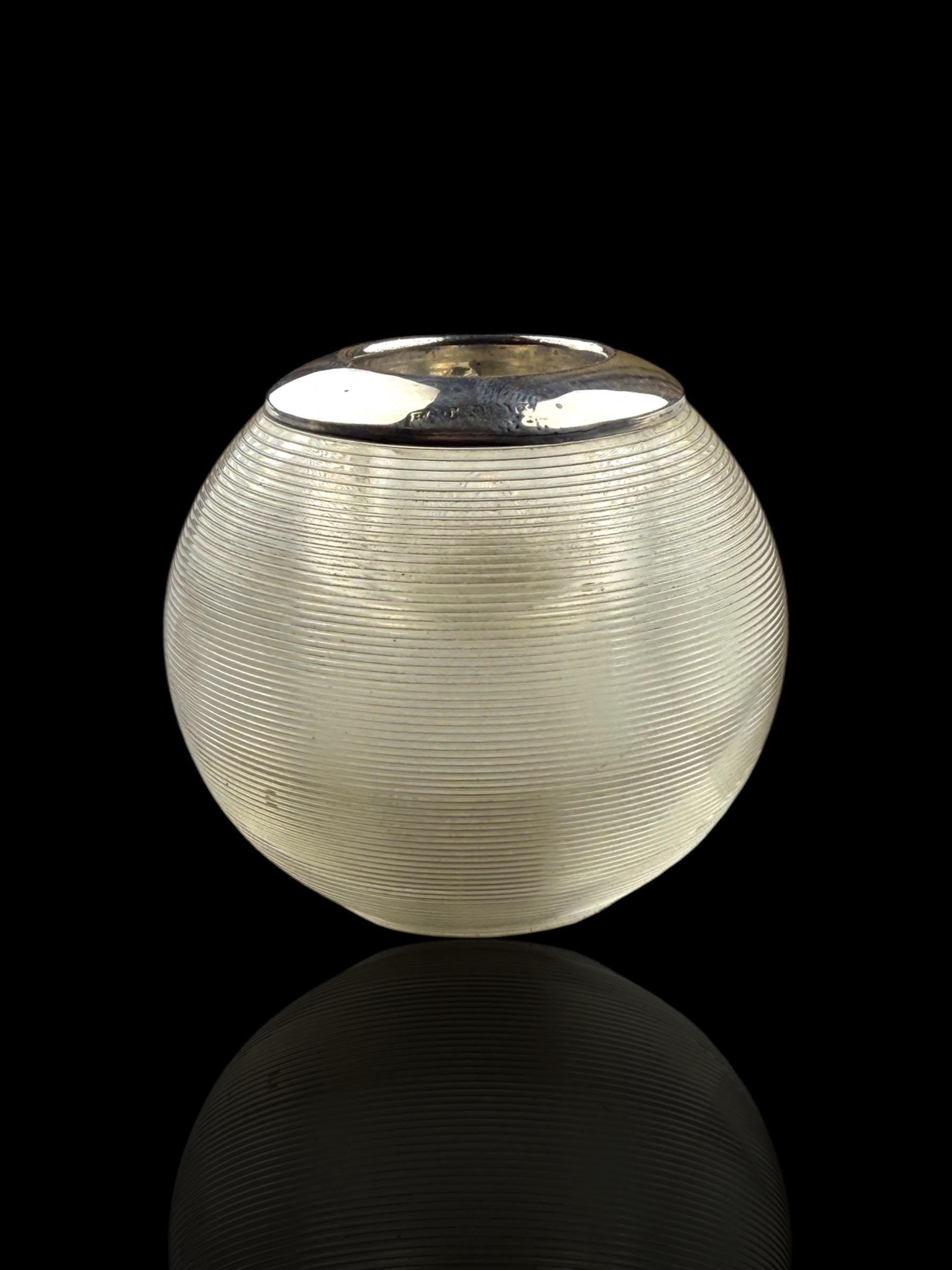 Antique Match Globe. Sterling silver. Circa 1900. England.