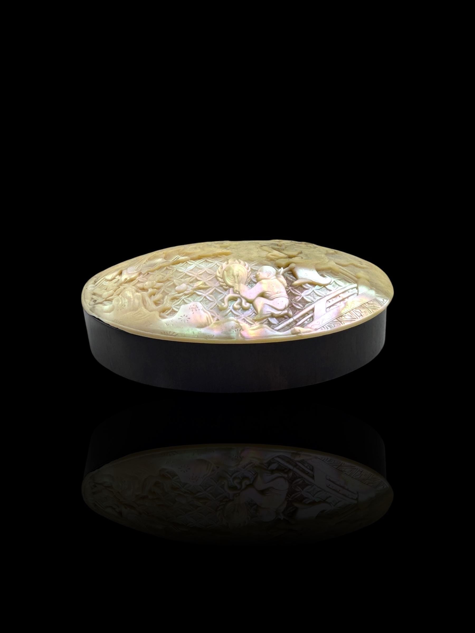 Qing Dynasty Carved Nautilus Shell Box