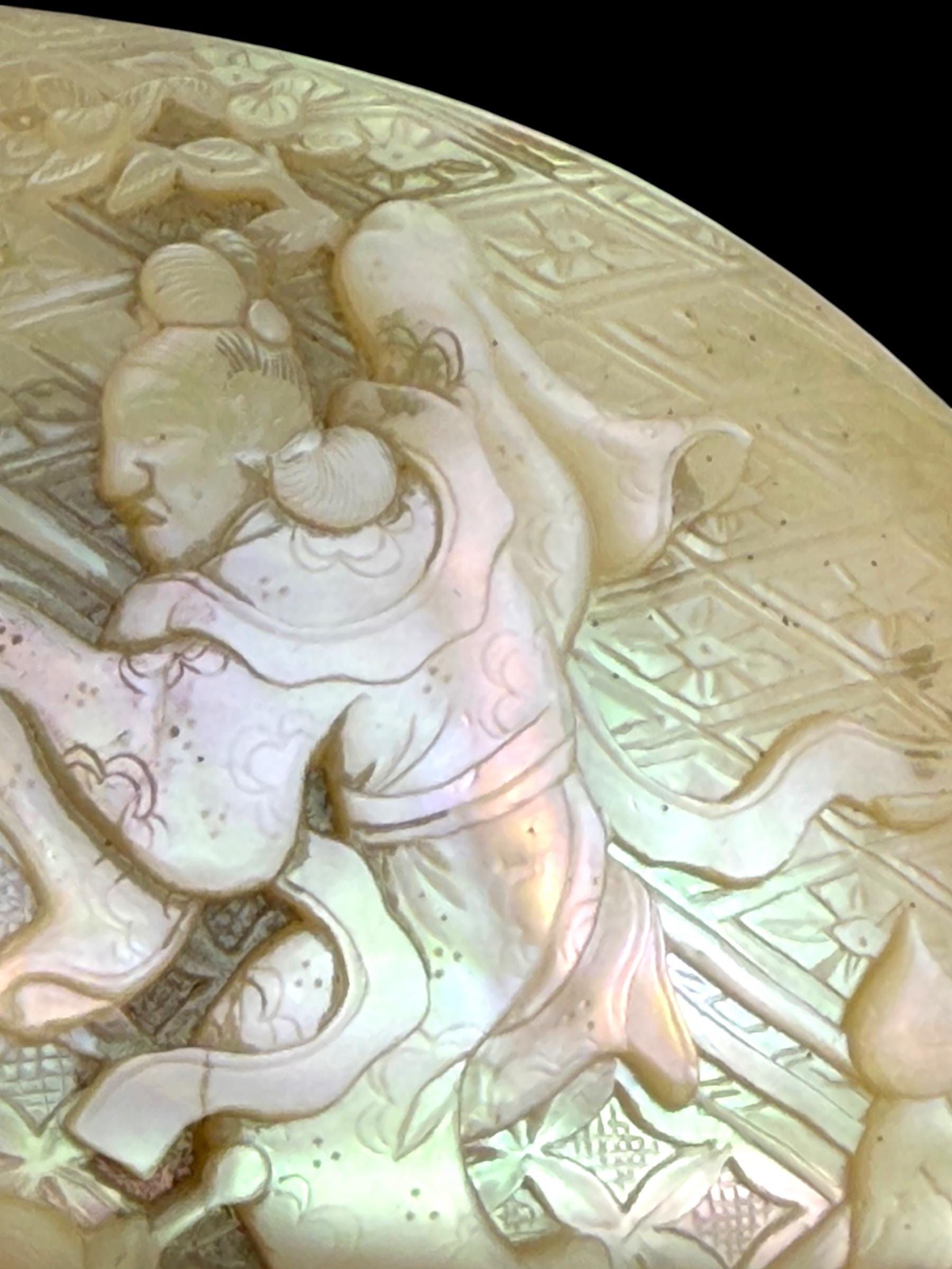 Qing Dynasty Carved Nautilus Shell Box
