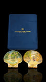 Pair of Hand-Painted 1952 British Souvenir Scallop Shells – Barnes, London – Signed H. Avery