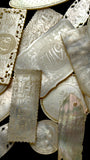 Antique Mother of Pearl Gaming Counters. 18th-19th Century. Ready for Framing.