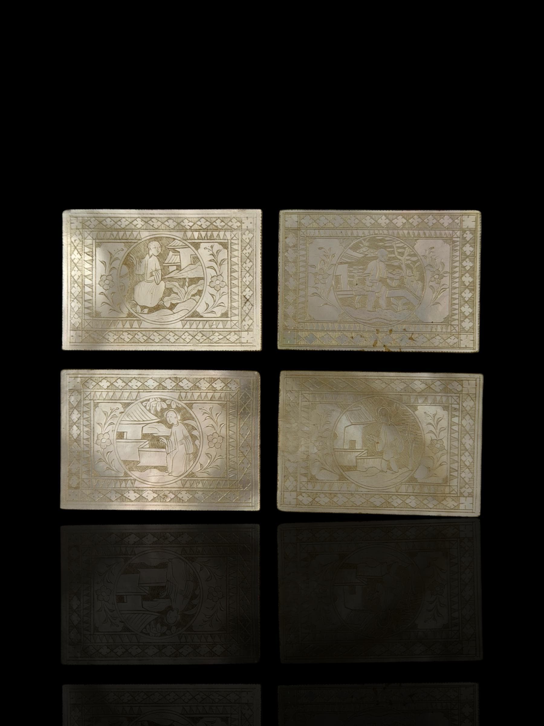 Qing Dynasty Games Box and Mother of Pearl Counters.