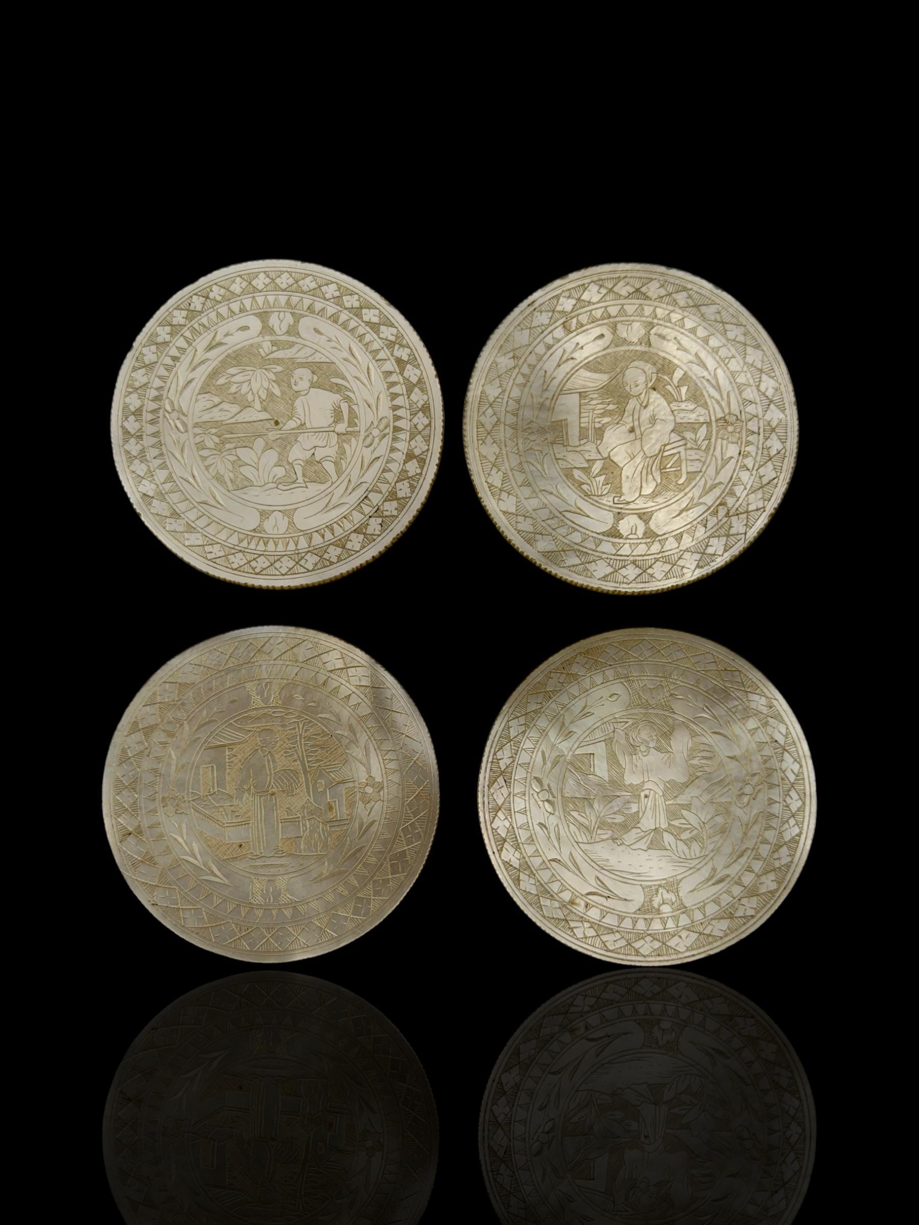 Qing Dynasty Games Box and Mother of Pearl Counters.