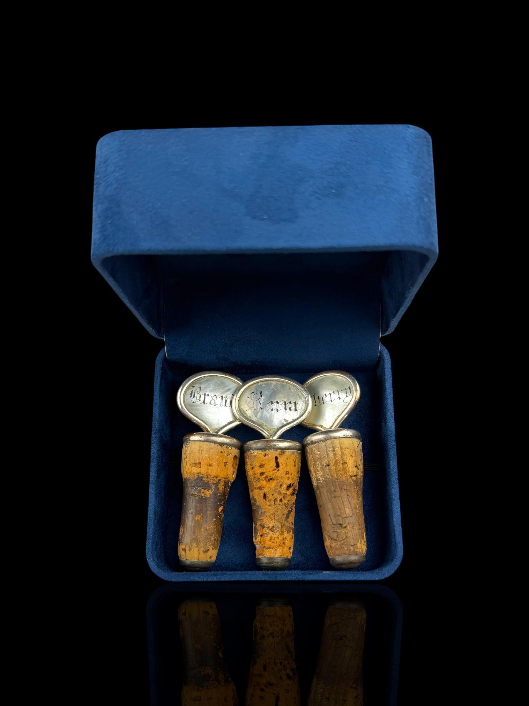 Antique Mother-of-Pearl Decanter Stoppers - Set of Three